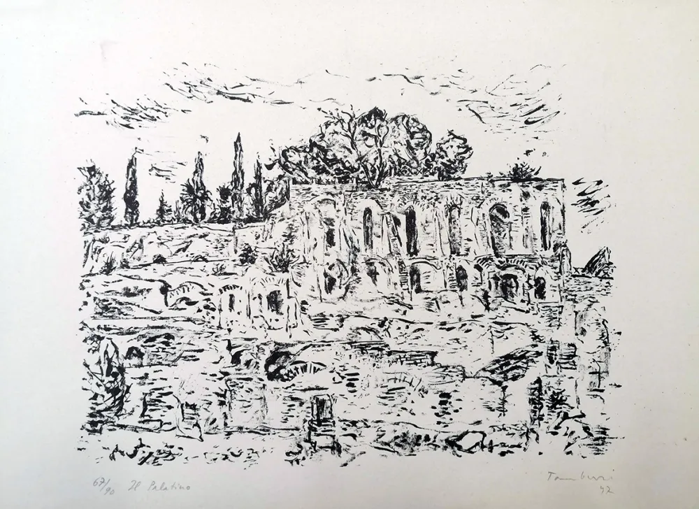 Lithograph Tamburi - Il Palatino
