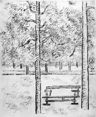 Drypoint Tamburi - La panchina