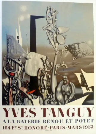 Lithograph Tanguy - Exposition galerie Renou et Poyet 1953