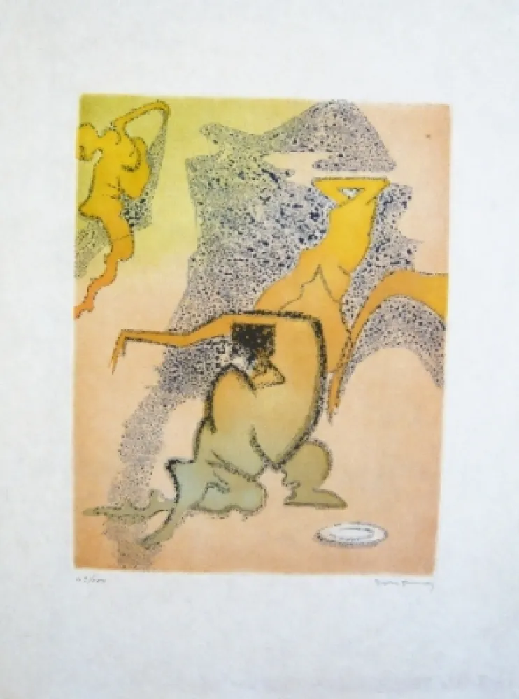 Etching And Aquatint Tanning - Composition 3