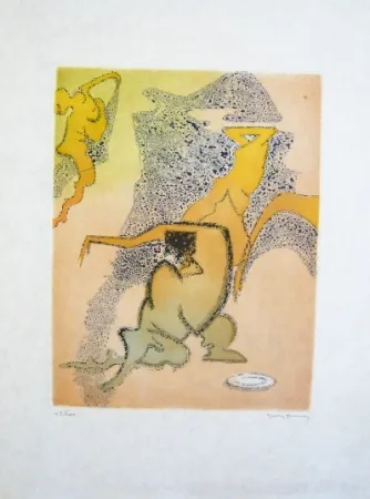 Etching And Aquatint Tanning - Composition 3