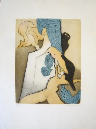 Etching And Aquatint Tanning - Composition 5