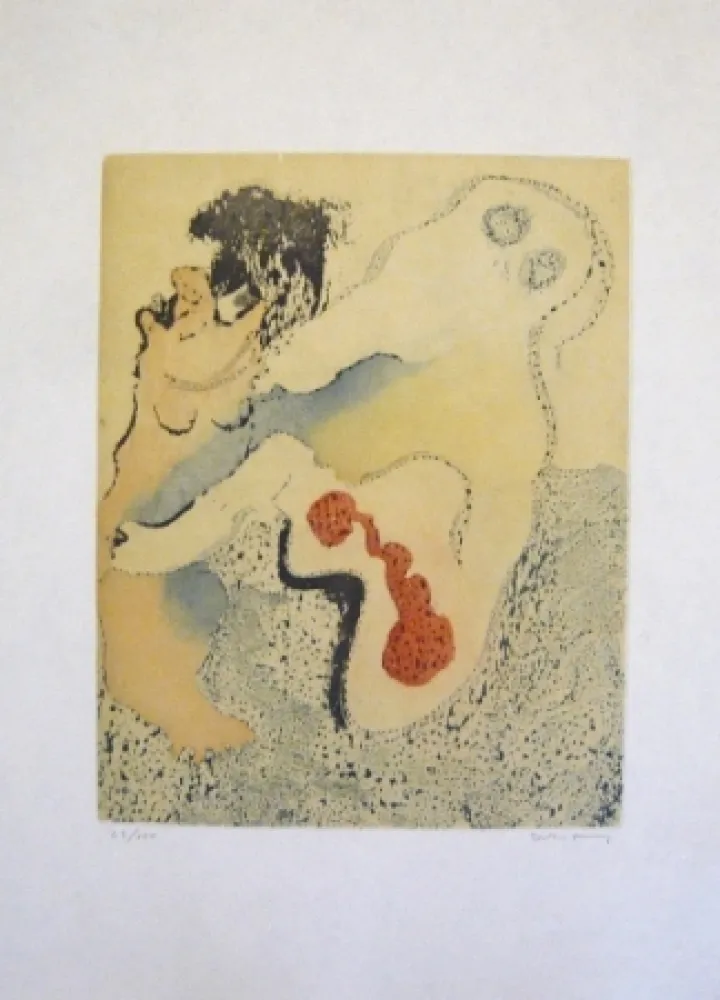 Etching And Aquatint Tanning - Composition 8