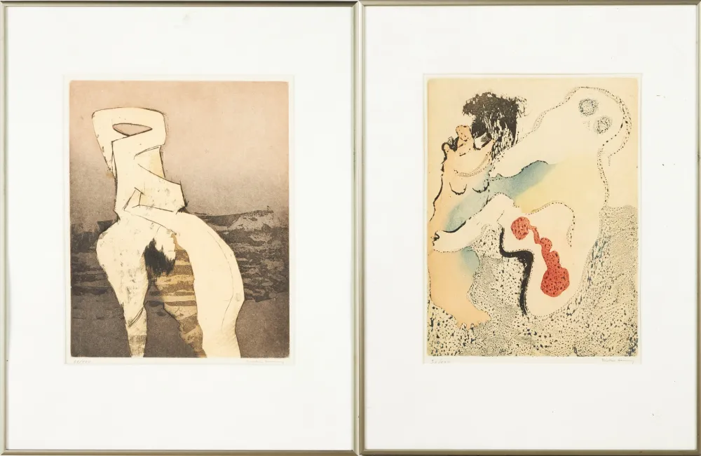 Etching And Aquatint Tanning - En chair et en or