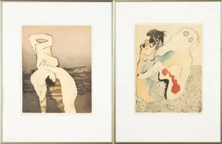 Etching And Aquatint Tanning - En chair et en or