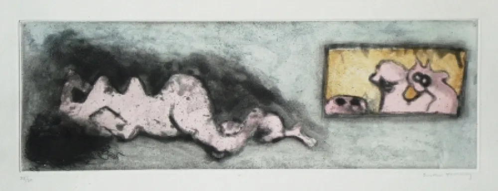 Etching And Aquatint Tanning - Voyeurs