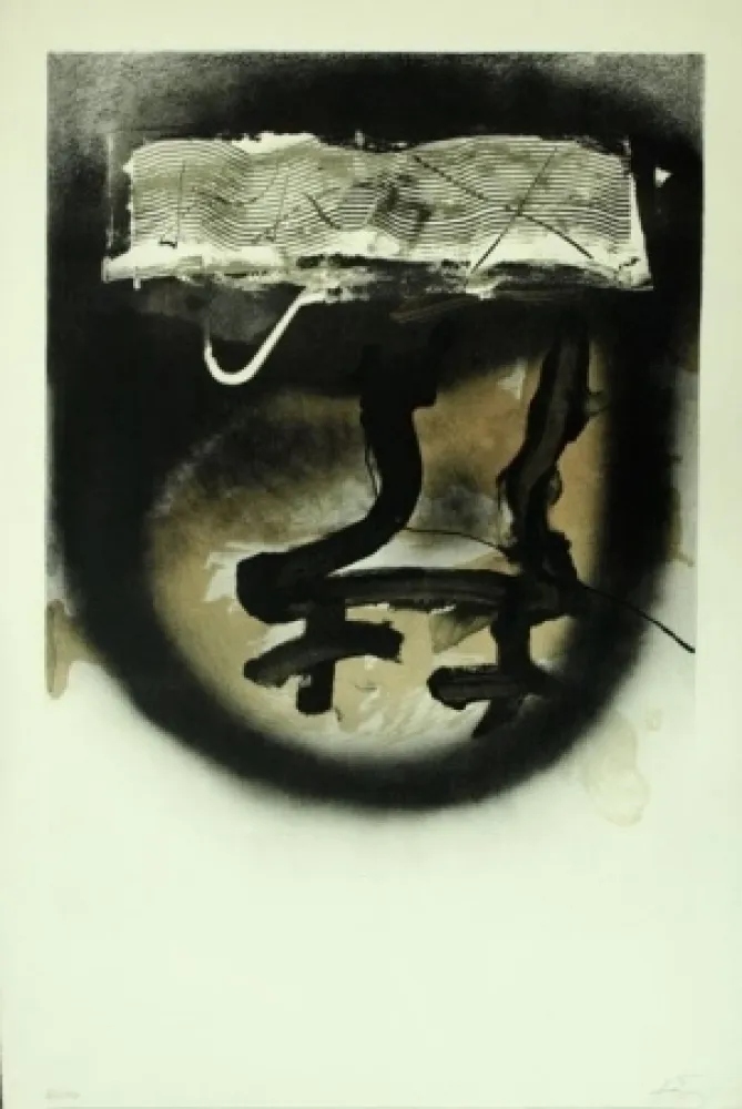 Lithograph Tàpies - A. L. Exposition Tàpies