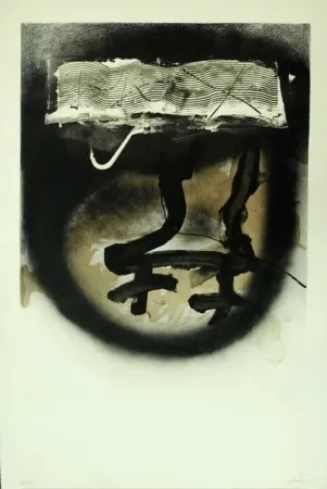 Lithograph Tàpies - A. L. Exposition Tàpies