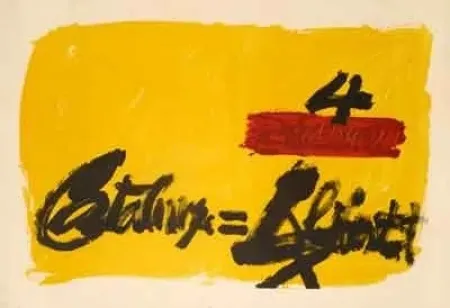 Lithograph Tàpies - Als Mestres de Cataluña