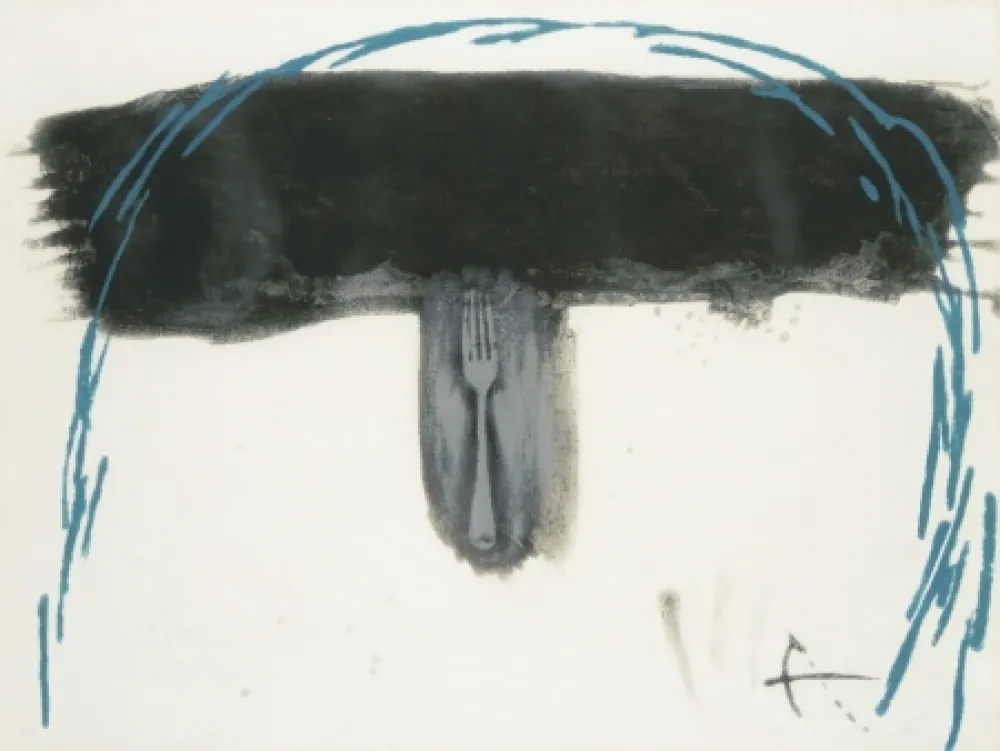 Engraving Tàpies - Arc blau (Blauer Bogen) 