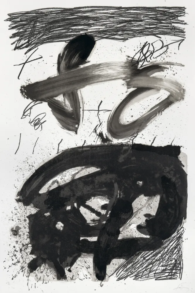 Lithograph Tàpies - Calligraphique