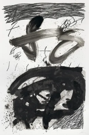 Lithograph Tàpies - Calligraphique