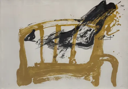 Lithograph Tàpies - Chaise et pied, 1984.