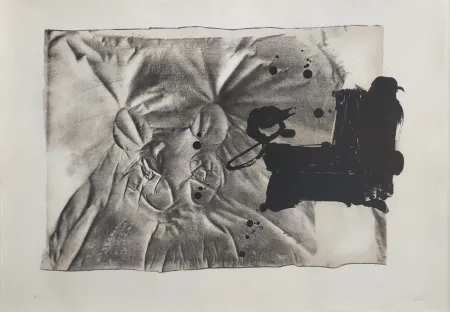 Lithograph Tàpies - Chaussures sur chaise.