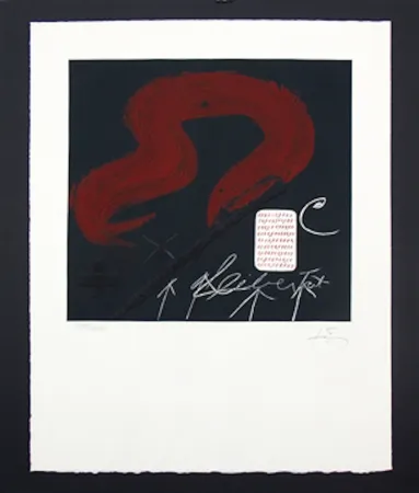 Etching And Aquatint Tàpies -  Cinta Roja ( U No es Ningu)