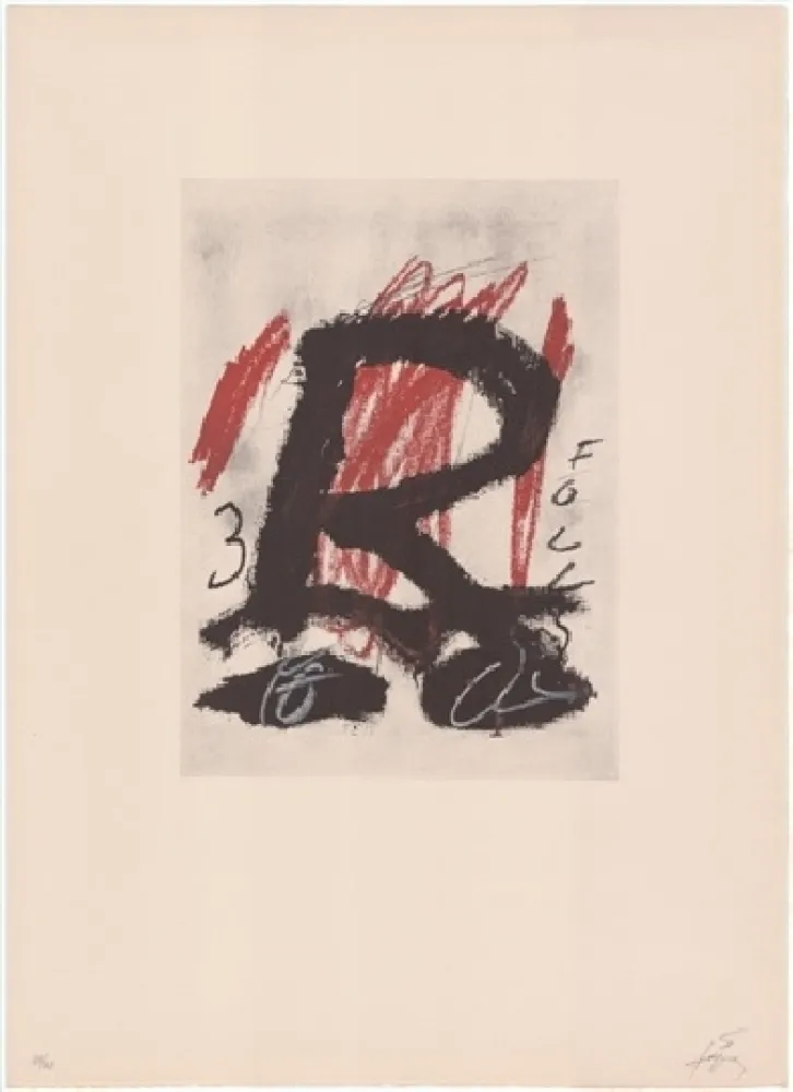 Lithograph Tàpies - Clau de foc 5