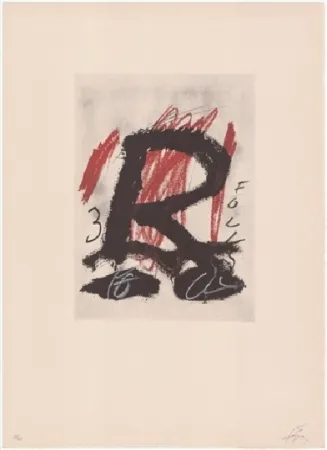 Lithograph Tàpies - Clau de foc 5