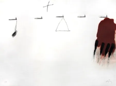 Etching Tàpies - Claus i ditades	