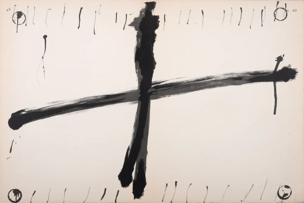 Lithograph Tàpies - Composition, C. 1970