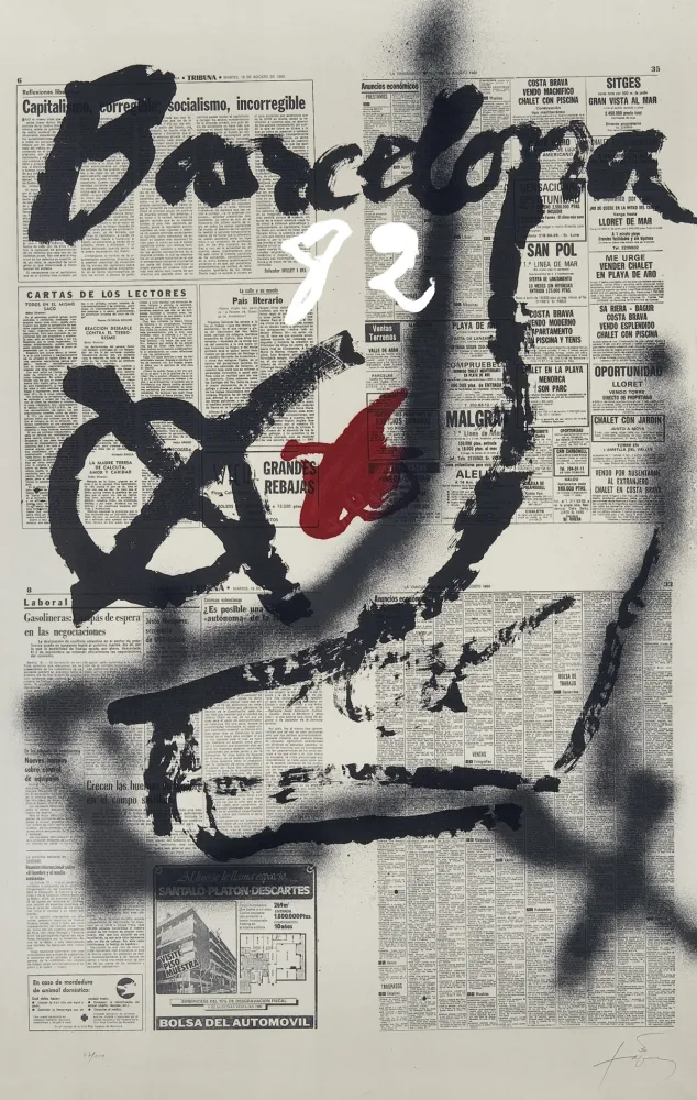 Lithograph Tàpies - Copa del mundo de futbol
