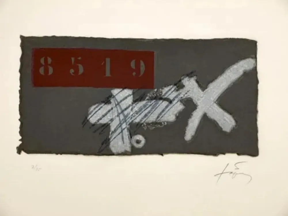 Etching And Aquatint Tàpies - Creu I Ics