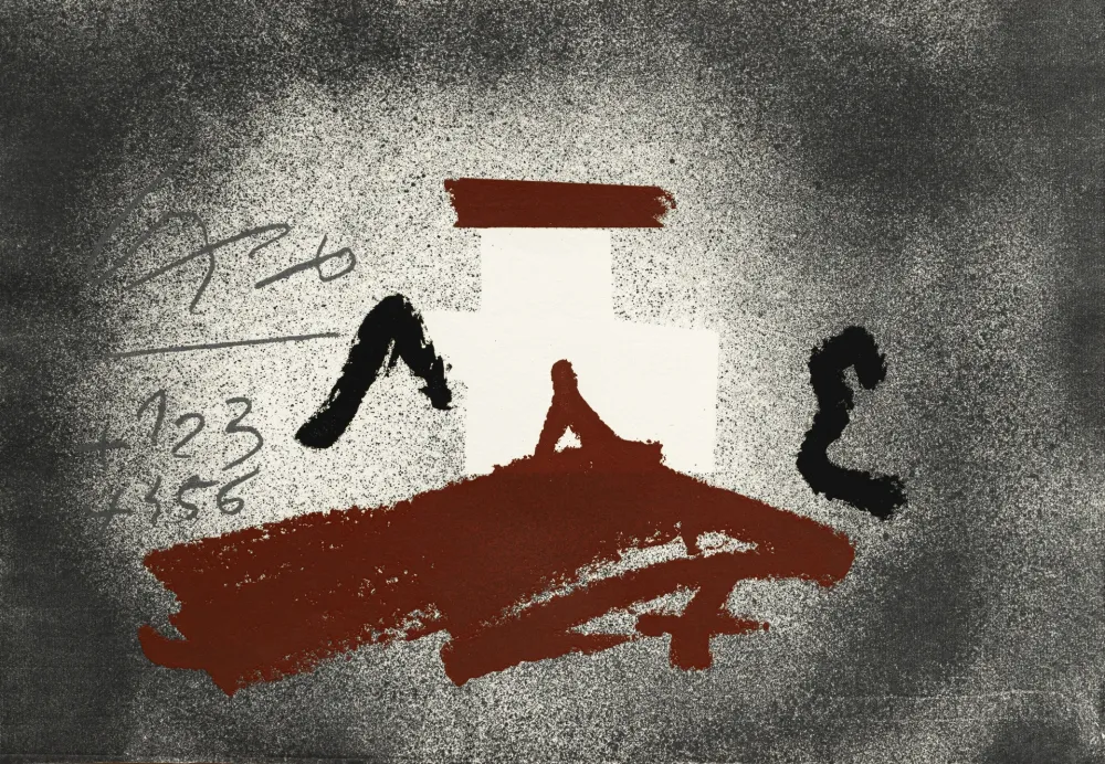 Etching Tàpies - Croix blanche