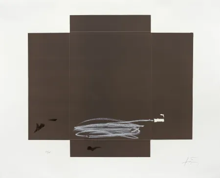 Lithograph Tàpies - Croix carton 