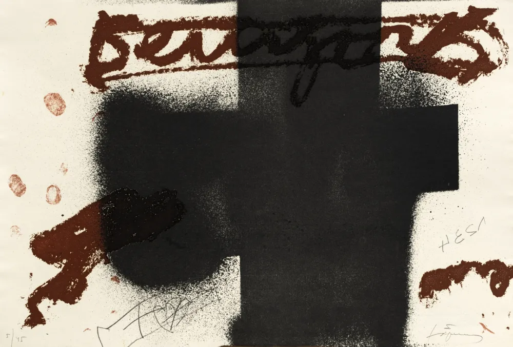 Etching Tàpies - Croix noire