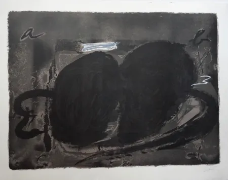 Lithograph Tàpies - Deux Utrous