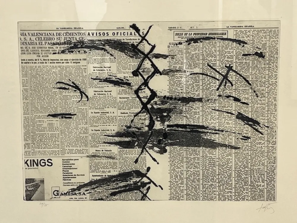 Engraving Tàpies - Diario en papel