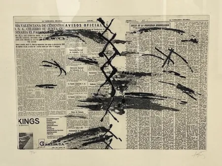 Engraving Tàpies - Diario en papel