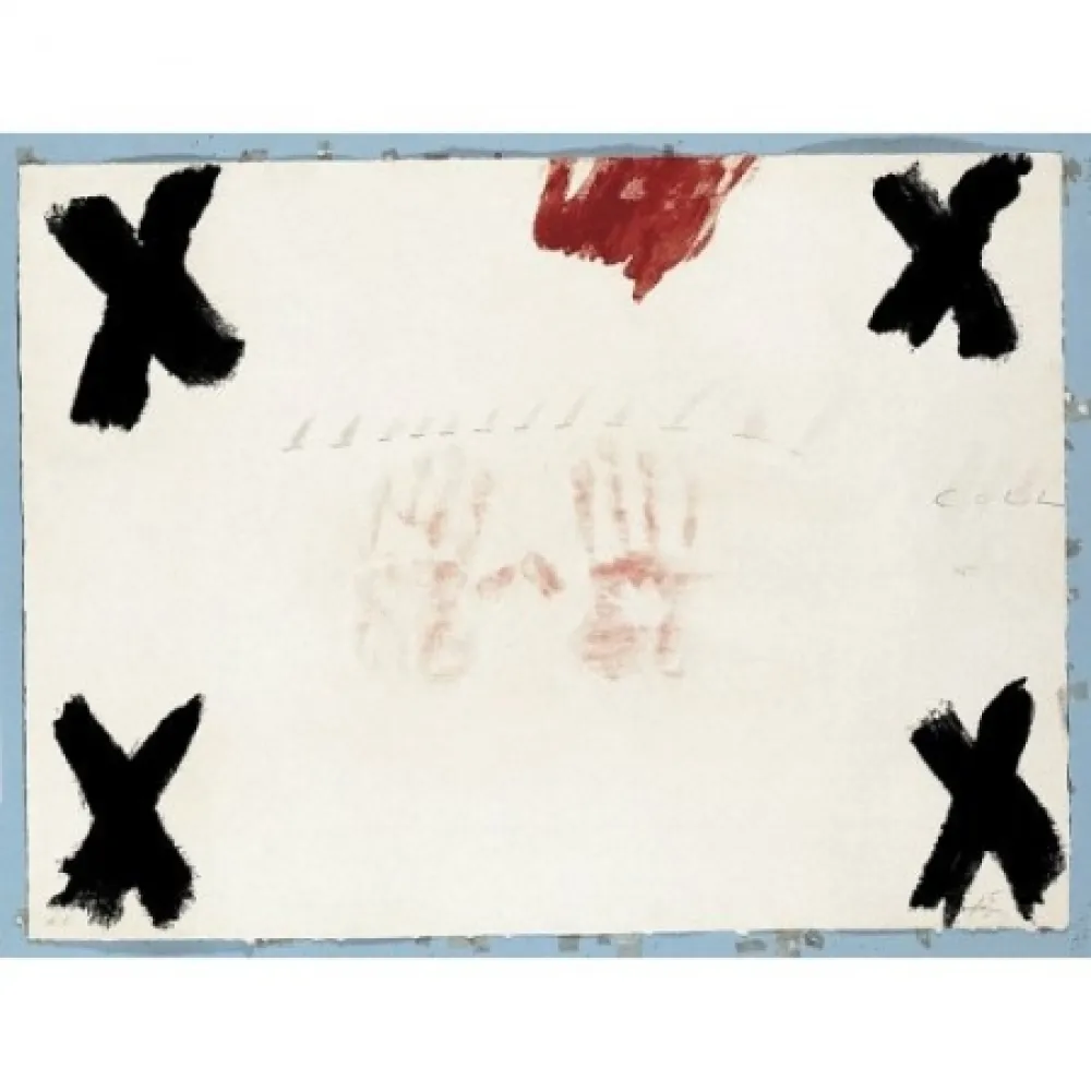 Etching Tàpies - Dues mans	