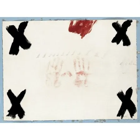 Etching Tàpies - Dues mans	