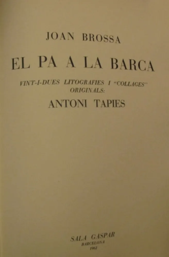 Illustrated Book Tàpies - El Pa à la Barca