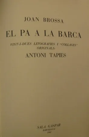 Illustrated Book Tàpies - El Pa à la Barca