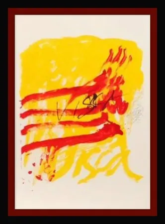Lithograph Tàpies - ELS MESTRES DE CATALUNYA 