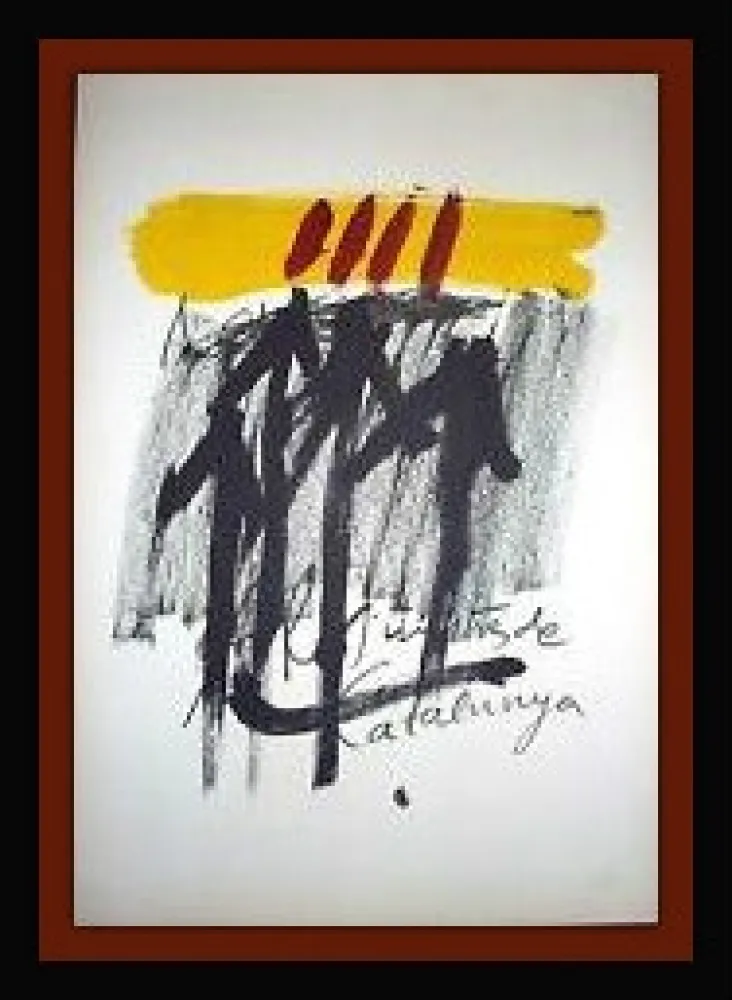 Lithograph Tàpies - ELS MESTRES DE CATALUNYA