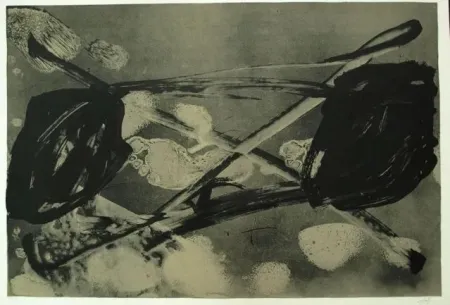 Lithograph Tàpies - Empreinte barrée
