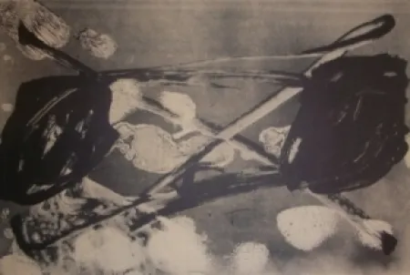 Lithograph Tàpies - Empreinte barrrée