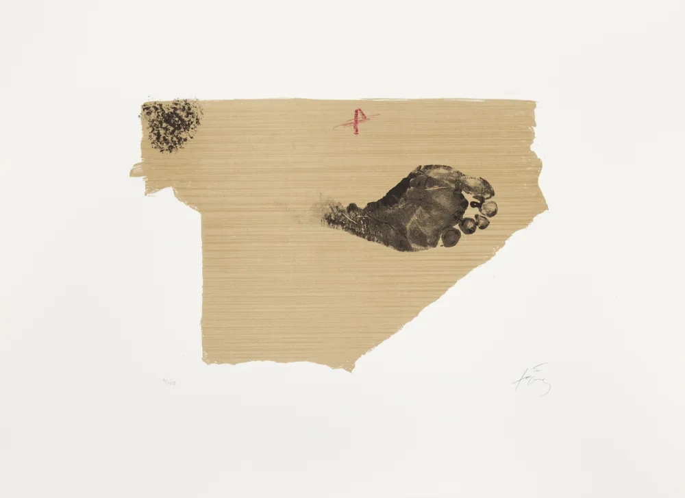 Lithograph Tàpies - Empreinte de pied