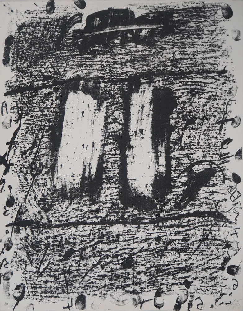 Lithograph Tàpies - Empreinte et Numération 