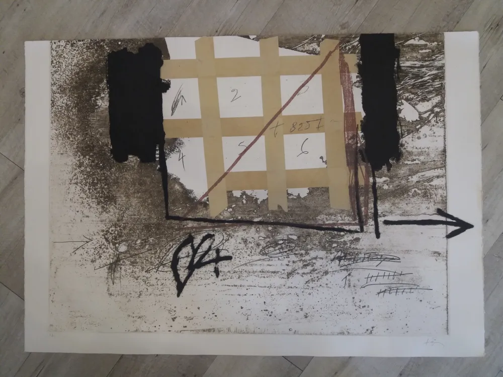 Etching And Aquatint Tàpies - Grille de papier