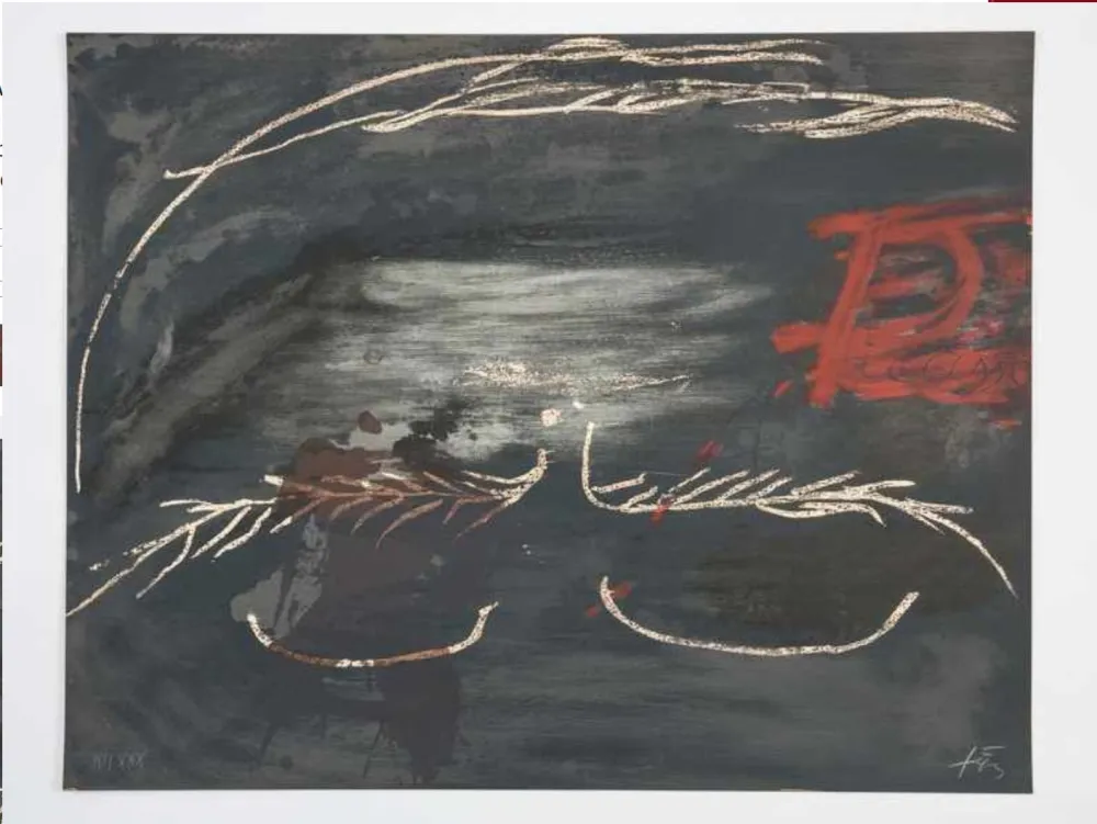 Lithograph Tàpies - Hommage à Picasso