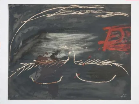 Lithograph Tàpies - Hommage à Picasso