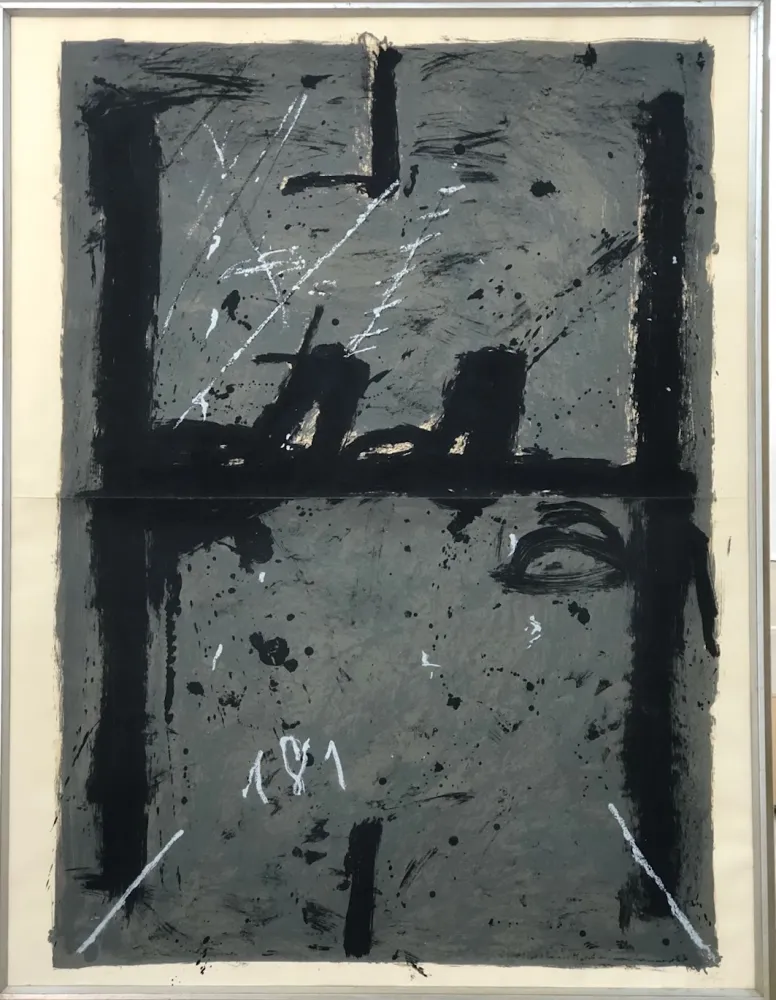 Lithograph Tàpies - La Grande Grise
