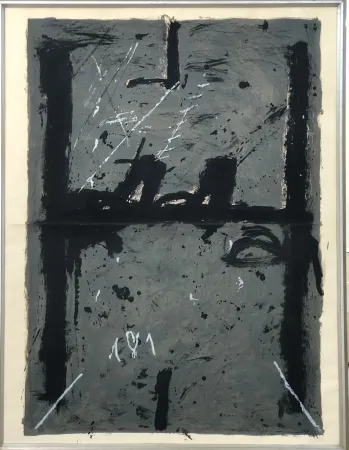 Lithograph Tàpies - La Grande Grise