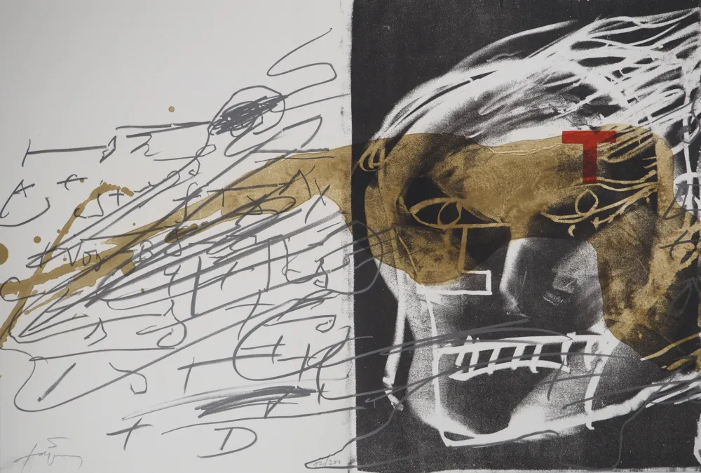 Lithograph Tàpies - Le Visage 