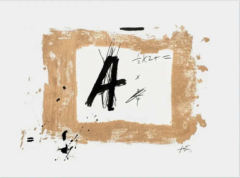 Lithograph Tàpies - Lettre 