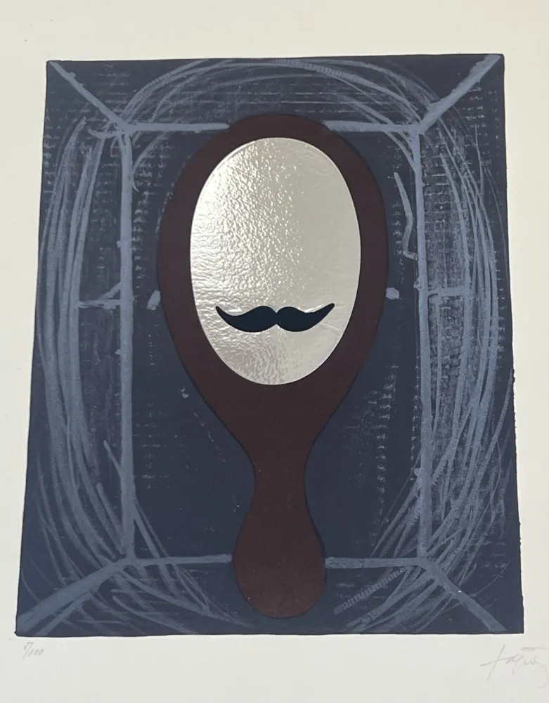 Lithograph Tàpies - L'homme au miroir, 1969