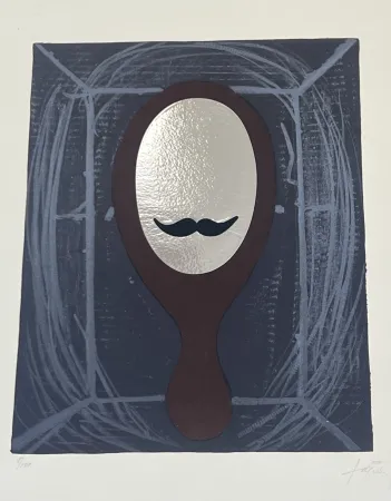 Lithograph Tàpies - L'homme au miroir, 1969